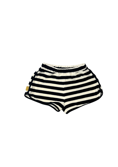 037-25 SHORTS FROTE - BLACK & WHITE STRIPES