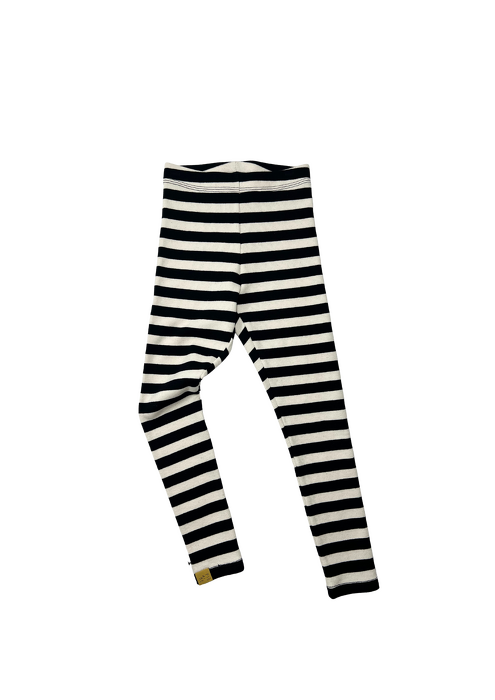 028-25 LEGGINGS WELT - BLACK & WHITE STRIPES