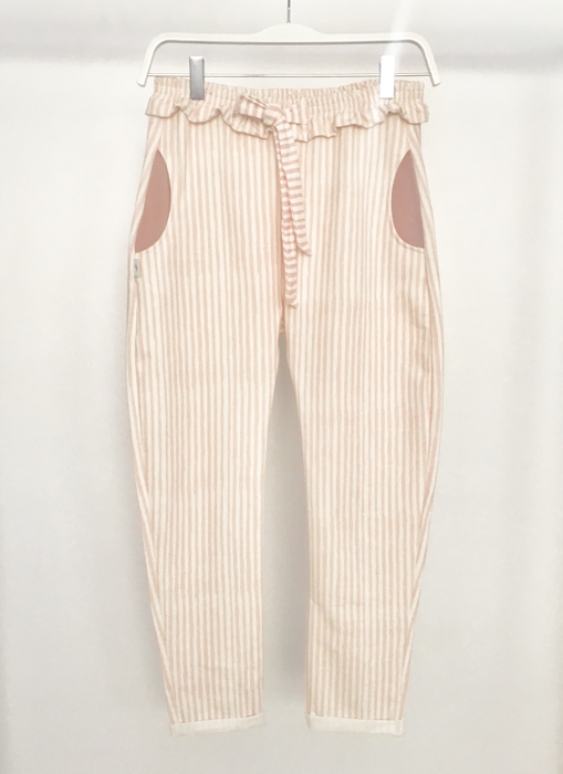 1986 /  WOMAN TROUSERS wh bow / POWDER STRIPES