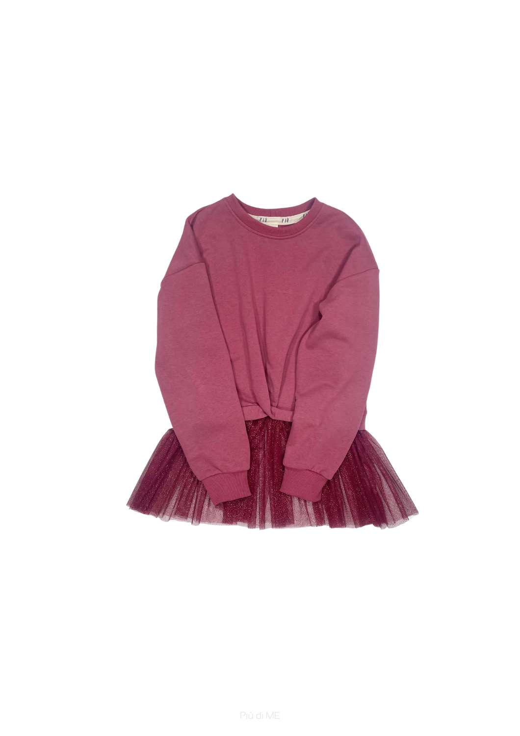 234-24 TUNIC WH TULLE / CHERRY RED