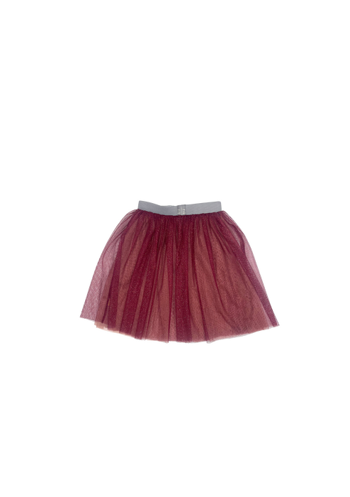 210-24  TULLE SKIRT -PINK & CHERRY RED