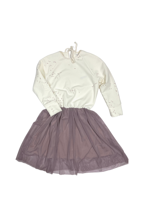 066-21 TULLE DRESS NATURAL / light violet 