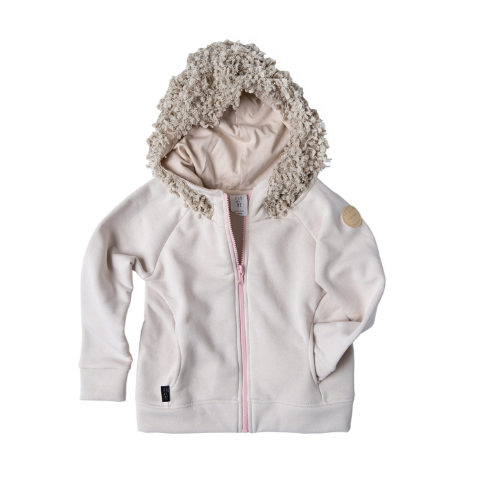 93A-20 HOODIE ZIP / ecru fringe