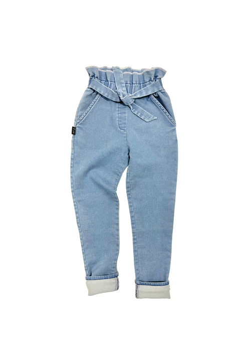 095-21TROUSERS JEANS CARGO WH BOW/ blue  
