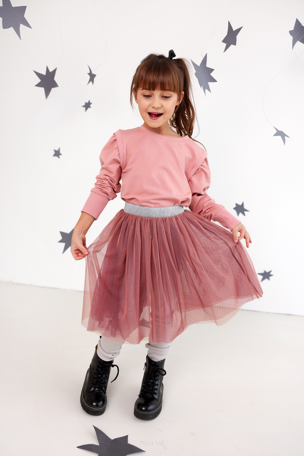 210A-24  TULLE SKIRT - PINK & PINK