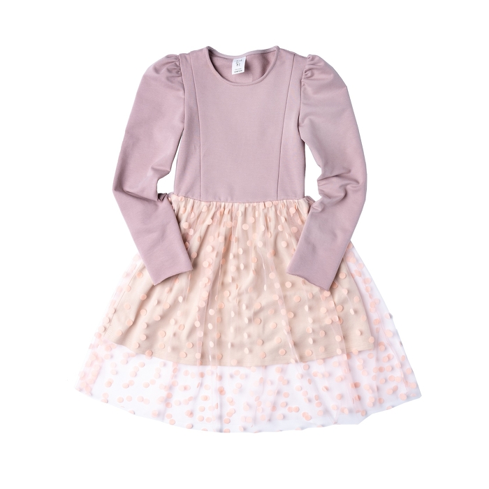 78-20 TULLE DRESS / soft pink & dots 