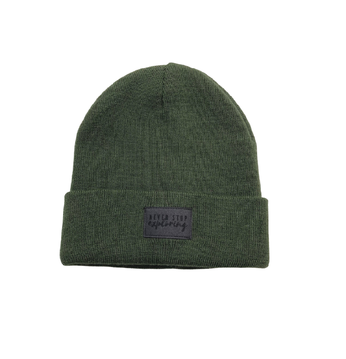 272-22 BEANIE "NEVER STOP EXPLORING" / GREEN