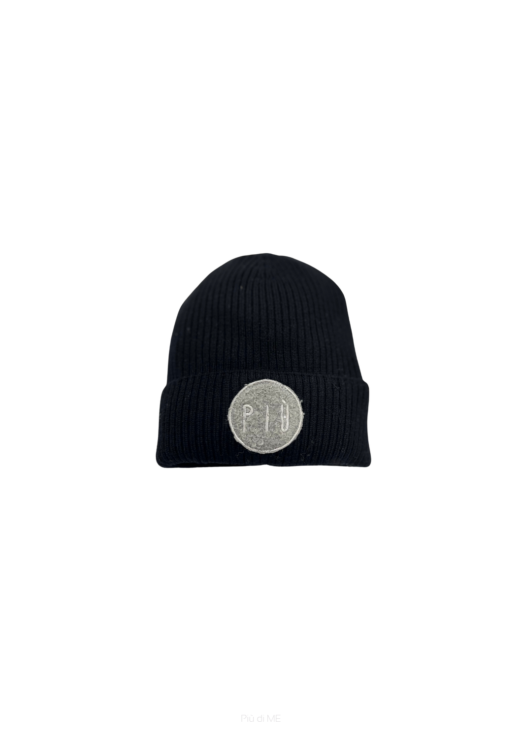 306-24 CZAPKA / BEANIE ,, PIU ''/ BLACK 100% WOOL