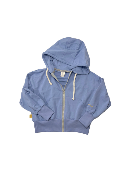 059-25 "MORE THAN ME " HOODIE ZIP - BLUE LAGUNE