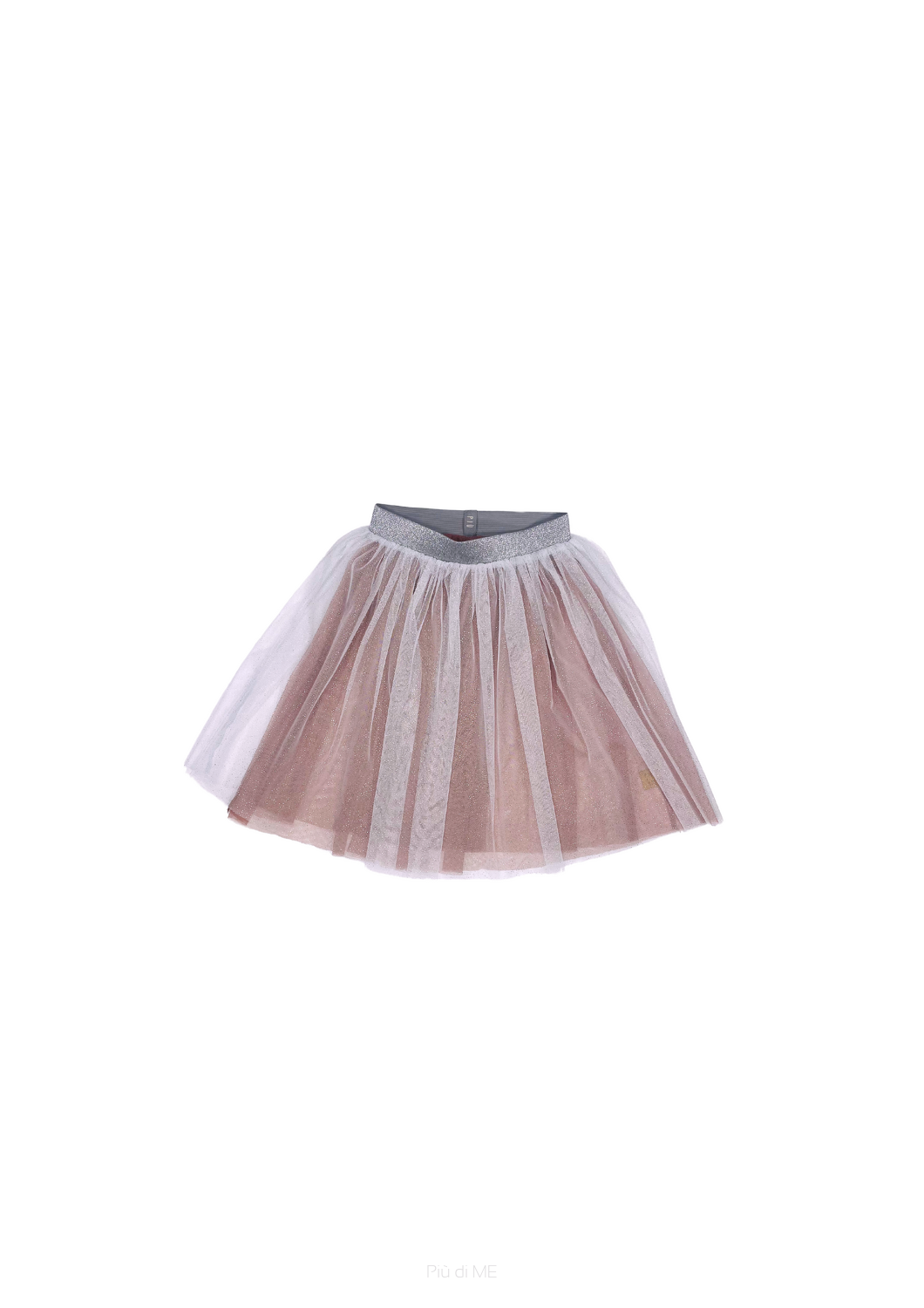 209-24  TULLE SKIRT - PINK & SILVER