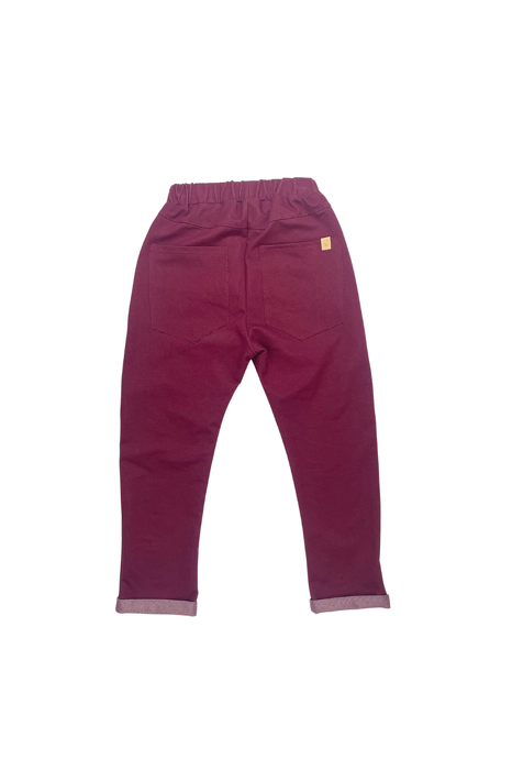 180-23 TROUSERS  JEANS / BURGUNDY