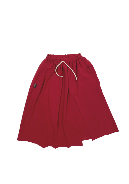 11-21 SKIRT MAXI / RED COLOR CREPE