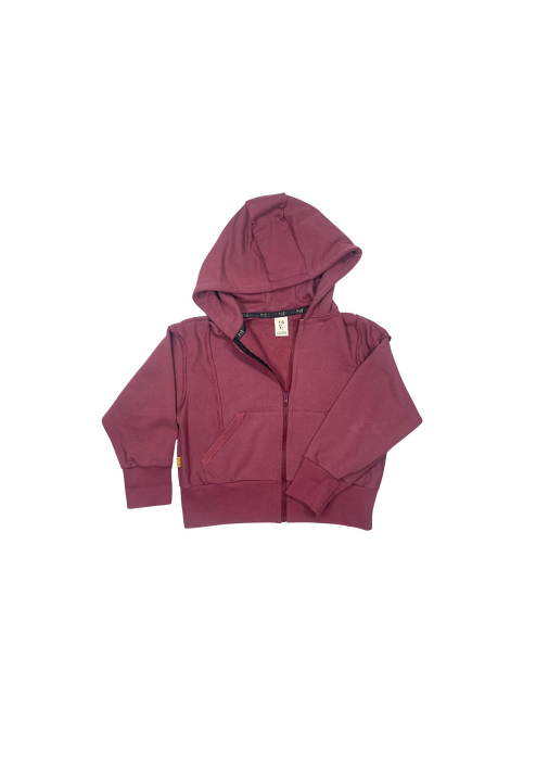 242-24 HOODIE ZIP BASIC / CHERRY RED