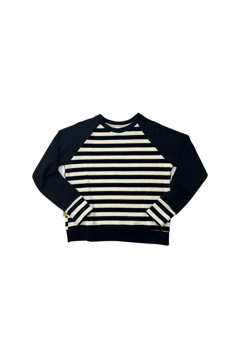 055-25  SWEATSHIRT  - FROTE BLACK & WHITE STRIPES