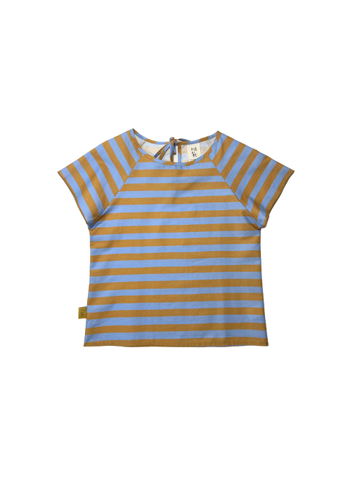 024-25 T-SHIRT STRIPED - LIGHT BLUE & OCHRE 