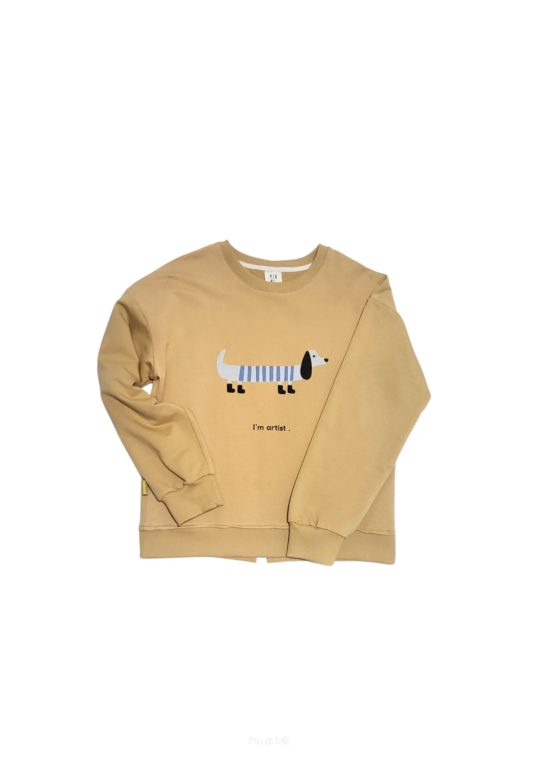 063-25 SWEATSHIRT WH DOG- OCHRE