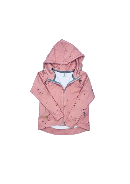 240-24	HOODIE ZIP  CONSTELLATION / PINK 