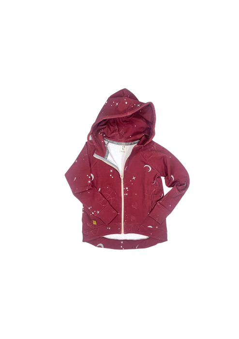 239-24	HOODIE ZIP  CONSTELLATION / CHERRY RED 