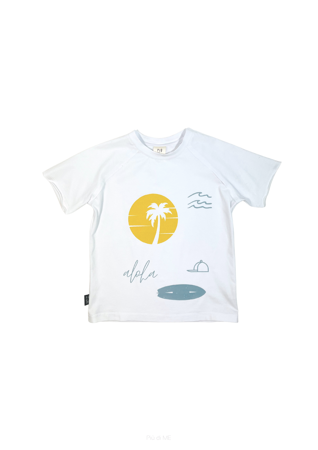 035-23 T-SHIRT white / ALOHA & WAVE - GOTS